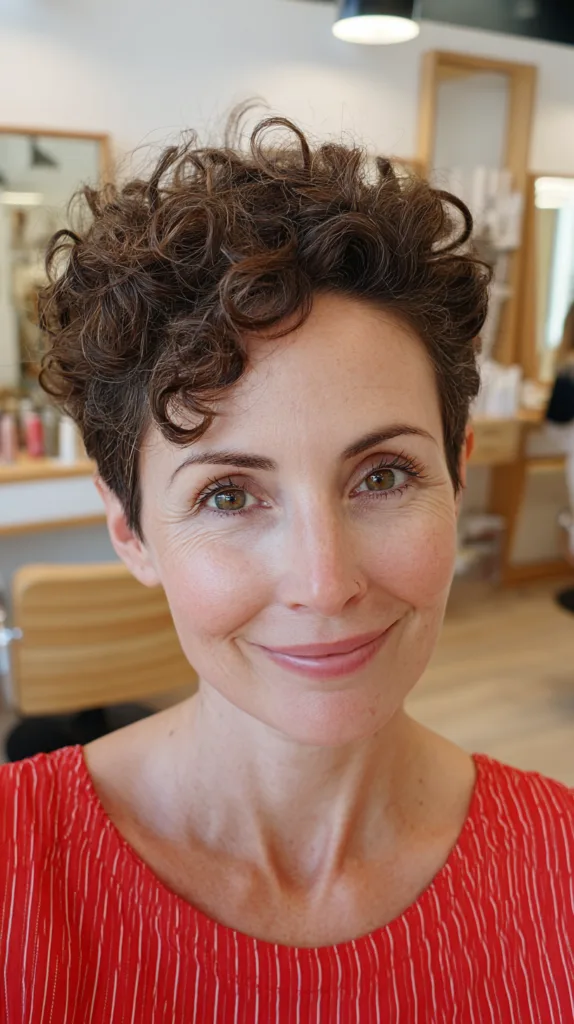 Chic Curly Pixie Cut with Soft Volume