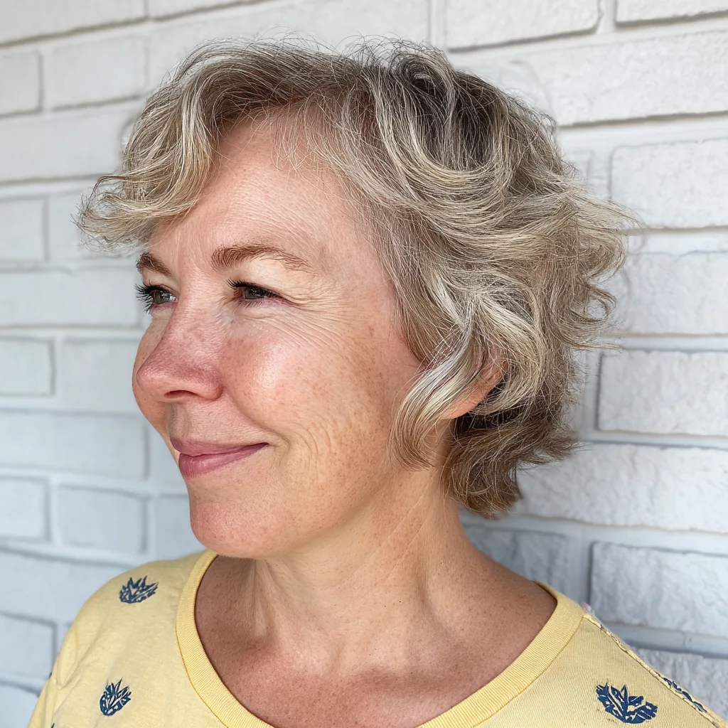 Chic Curly Short Cut with Soft Layers