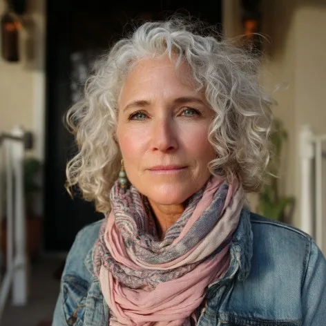 Chic Curly Shoulder-Length Cut for Women Over 50