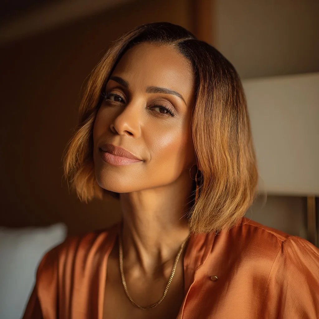 Chic Honey Blonde Bob with Subtle Layers