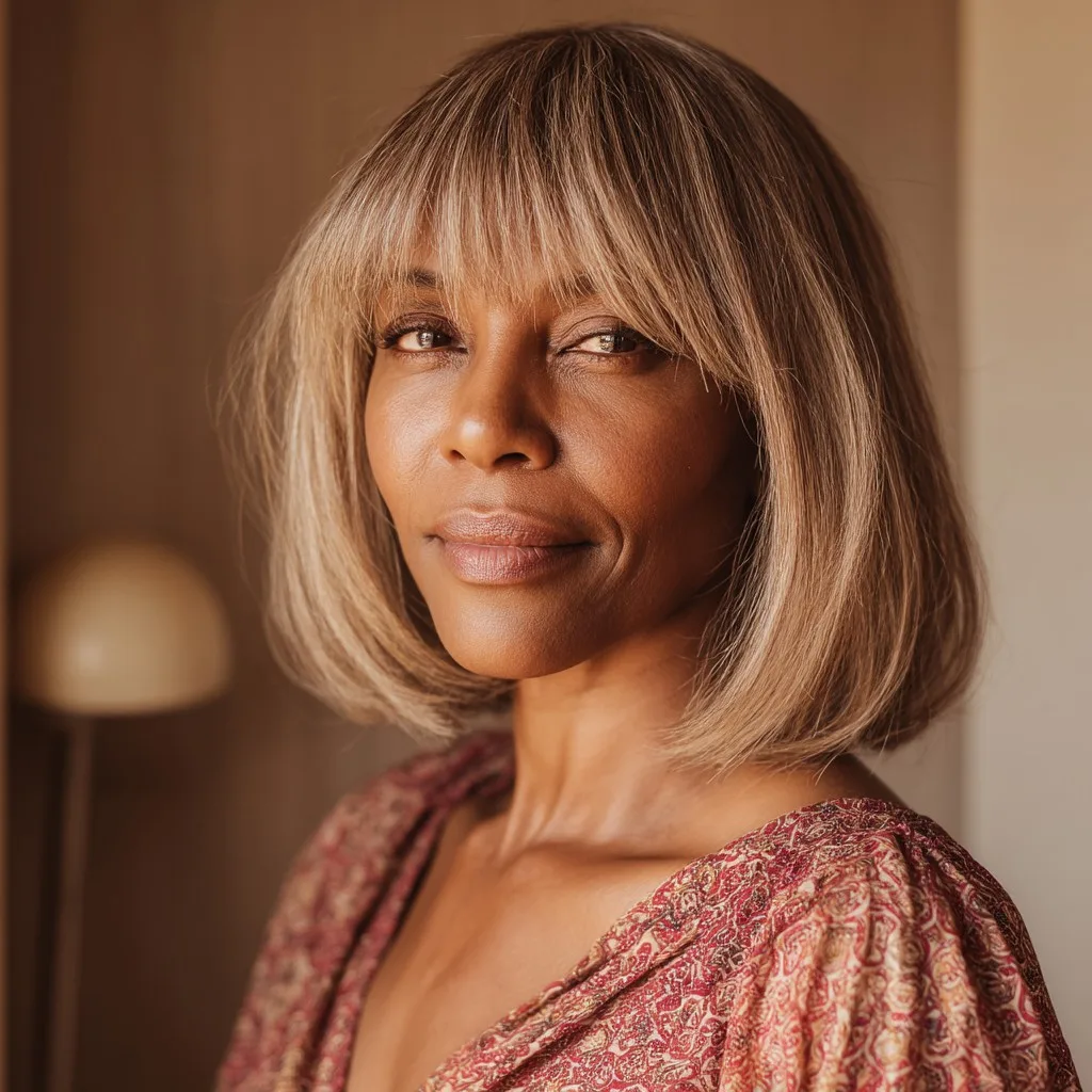 Chic Layered Bob with Face-Framing Bangs