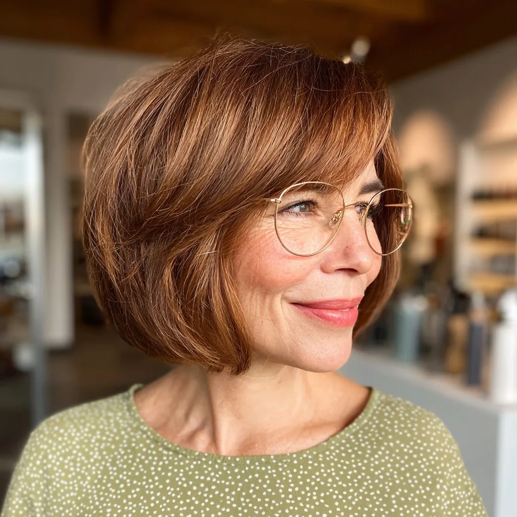 Chic Layered Bob with Subtle Highlights