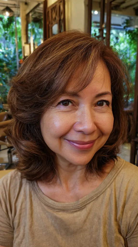 Chic Layered Cut with Warm Highlights