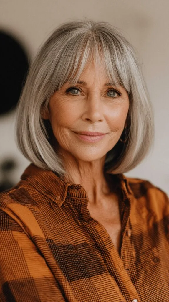 Chic Layered Lob with Soft Curtain Bangs