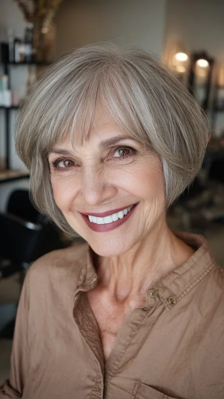 Chic Layered Mushroom Bob with Gentle Movement
