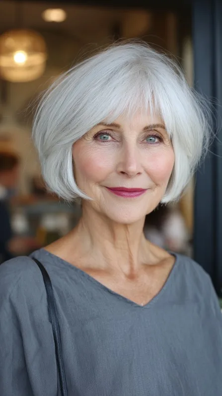 Chic Layered Mushroom Bob with Soft Face-Framing Layers