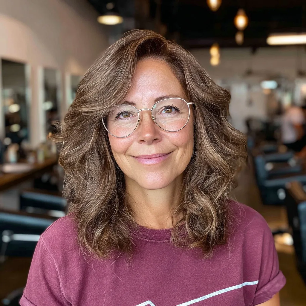 Chic Light Brown Textured Waves with Soft Layers
