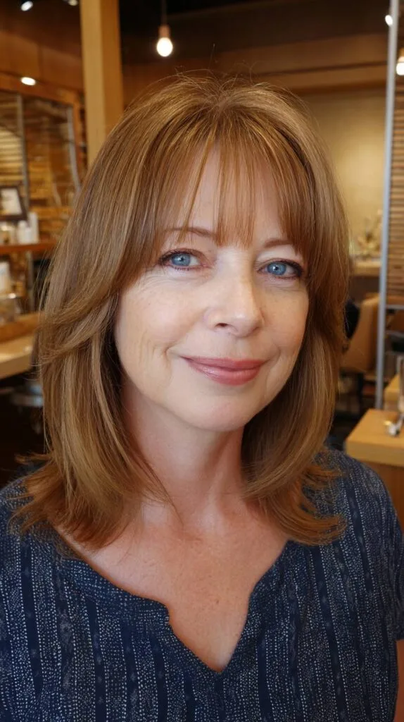 Chic Mid-Length Cut with Soft Bangs