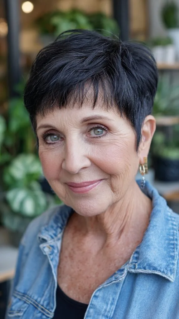 Chic Raven Pixie with Textured Layers