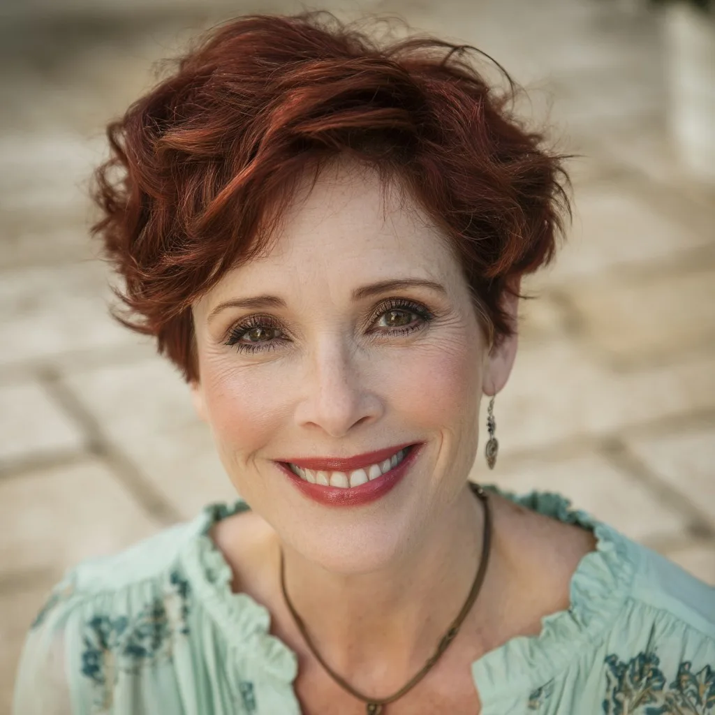 Chic Reddish Brown Soft Layered Pixie Cut