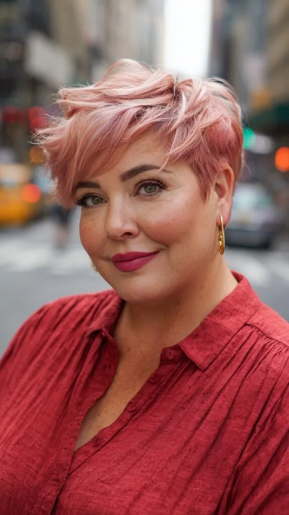 Chic Rose Gold Pixie with Effortless Texture