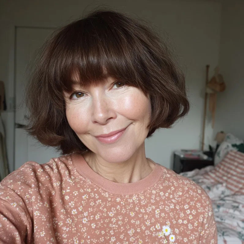 Chic Round Bob with Soft Bangs