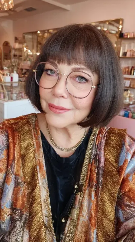 Chic Rounded Bob with Subtle Bangs