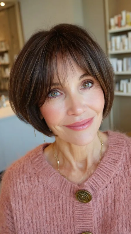 Chic Rounded Bob with Subtle Face-Framing Layers