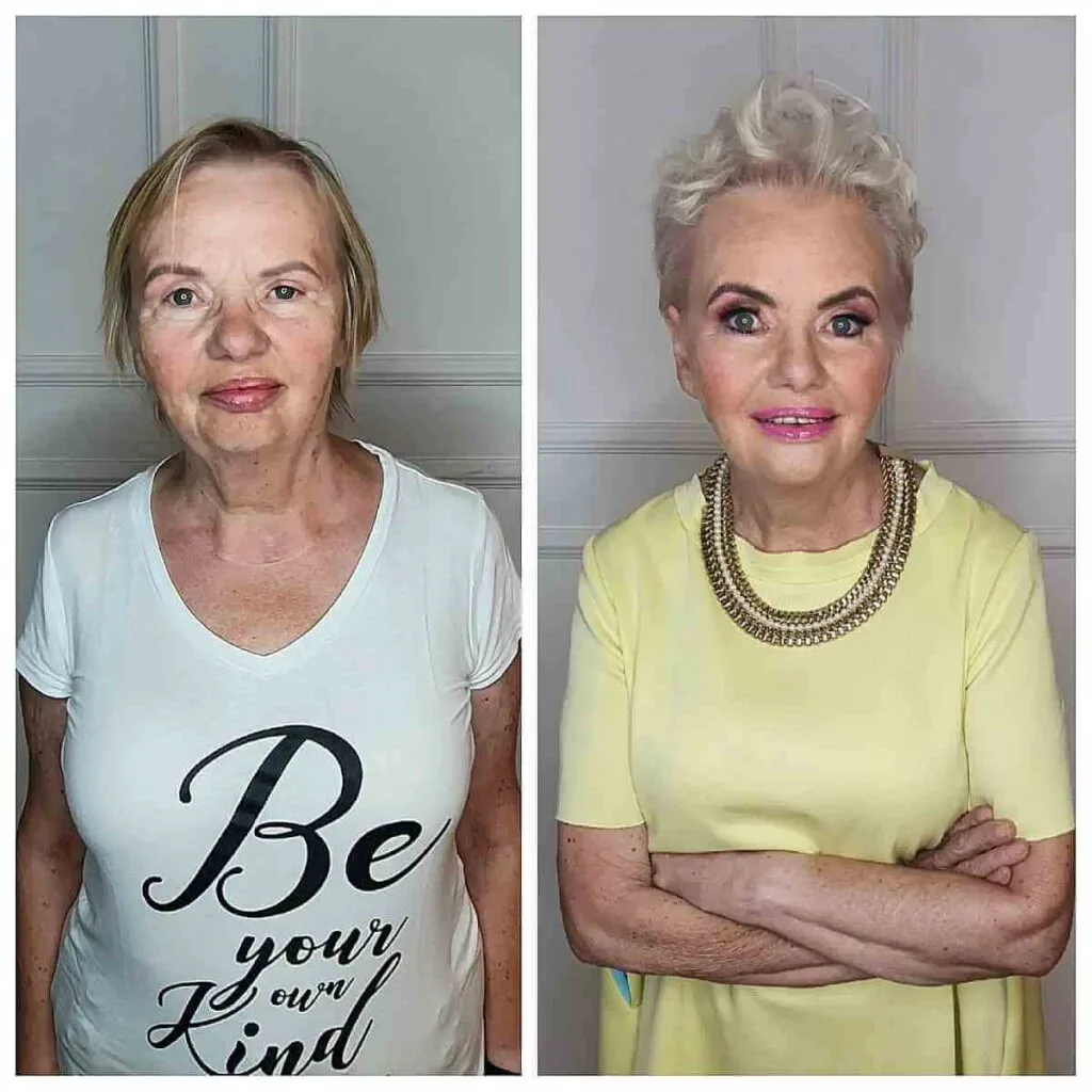 Chic Short Blonde Hairstyle for 70-Year-Old Women with Fine Hair