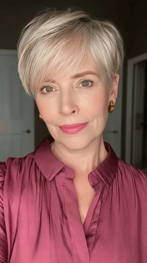 Chic Short Blonde Pixie Cut with Subtle Layers