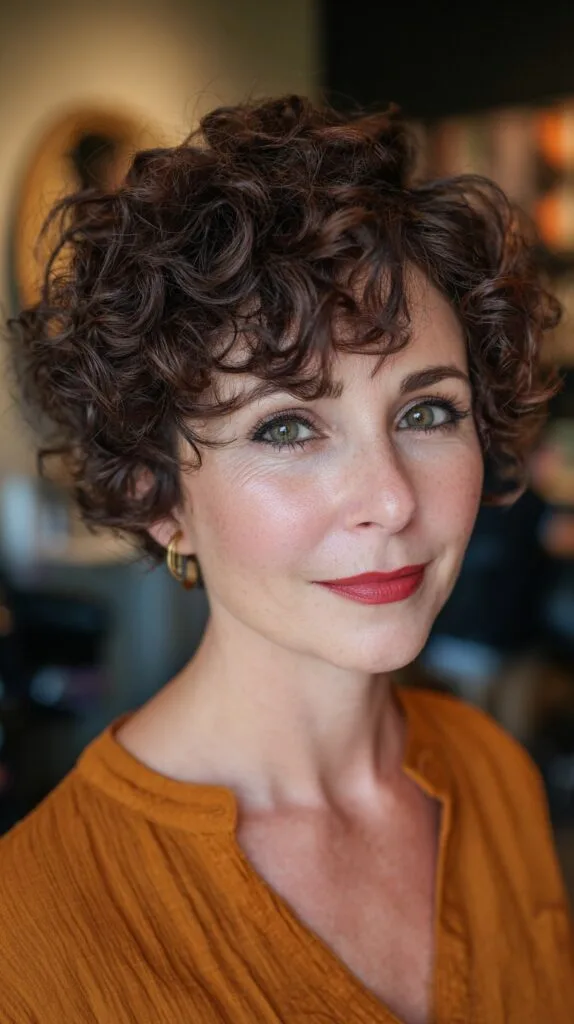 Chic Short Curly Cut with Textured Layers