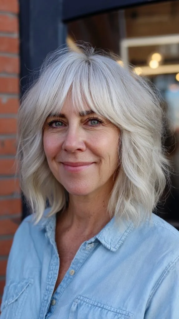 Chic Silver Layered Wave with Natural Roots