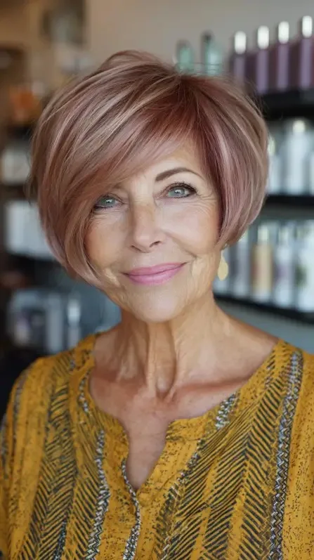 Chic Soft Blush Bob with Textured Layers