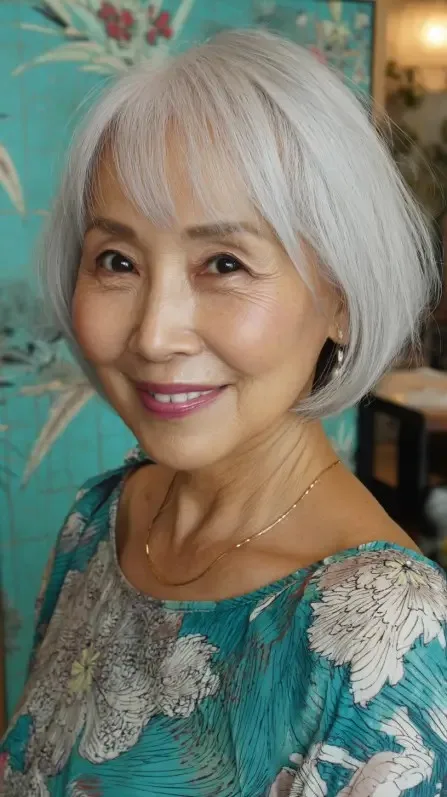 Chic Soft Silver Bob with Subtle Layers