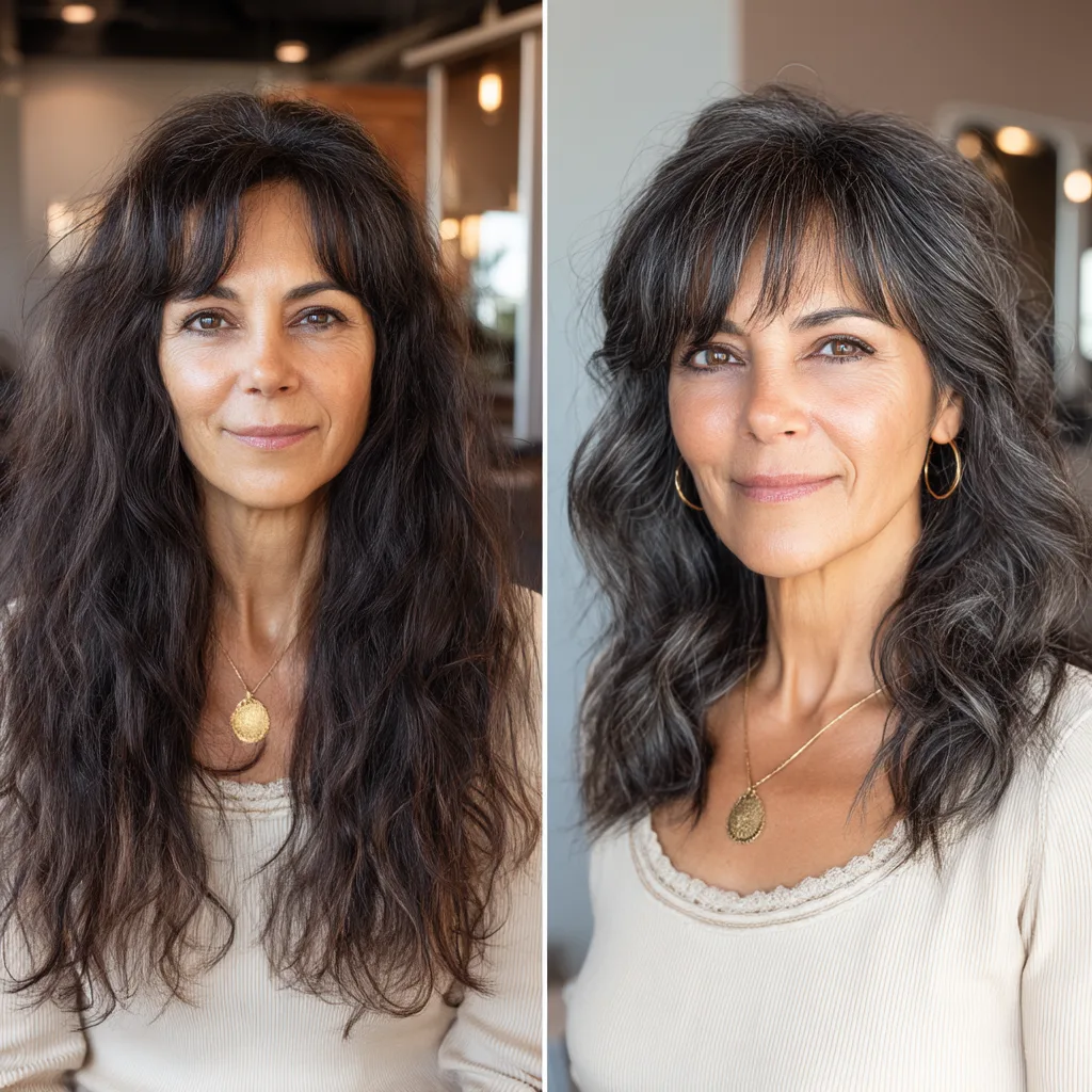 Chic Soft Wavy Cut with Face-Framing Bangs