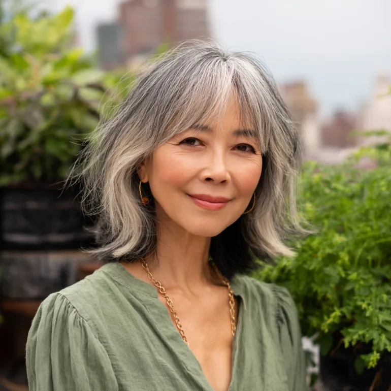 Chic Softly Layered Shoulder-Length Cut with Natural Highlights
