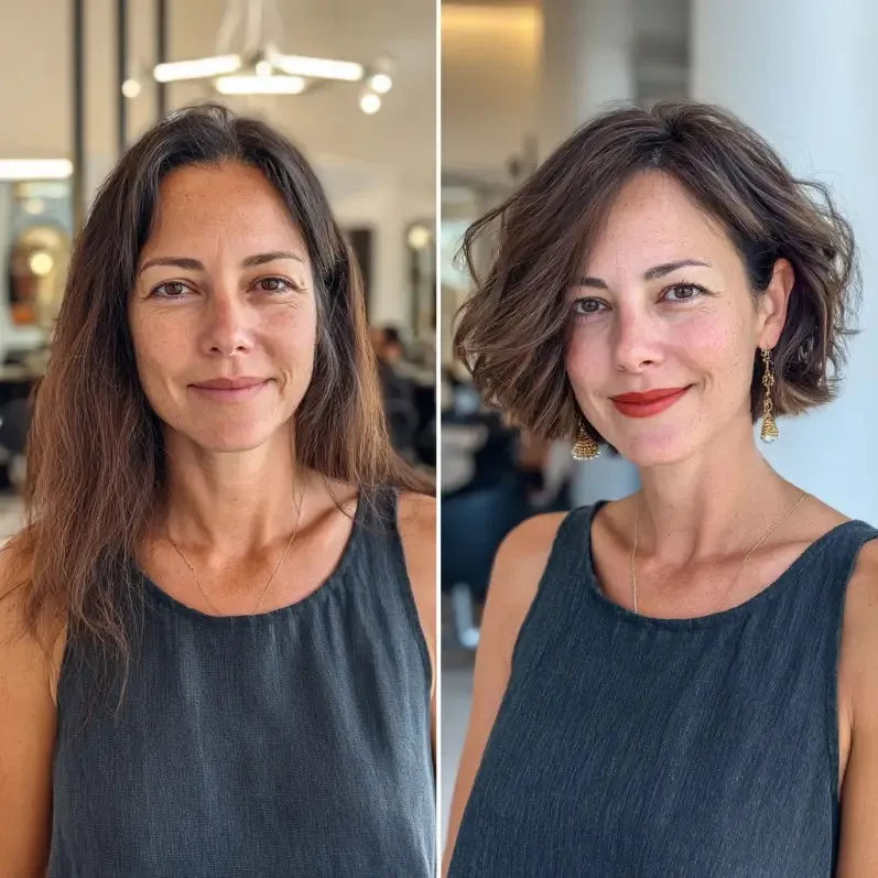 Chic Textured Bob with Loose Waves