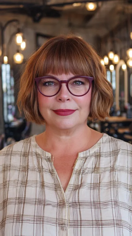 Chic Textured Bob with Soft Bangs