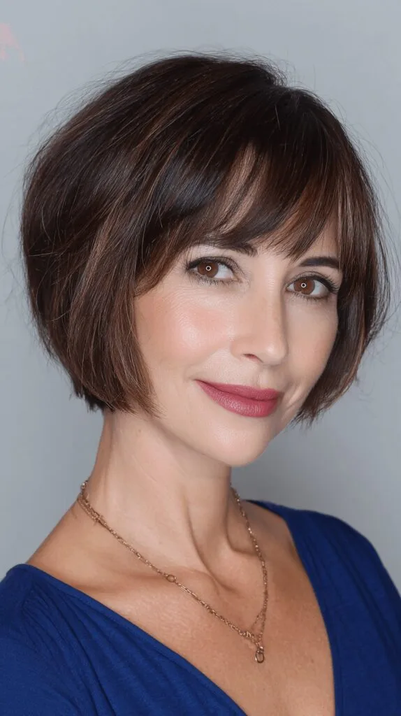 Chic Textured Bob with Soft Bangs