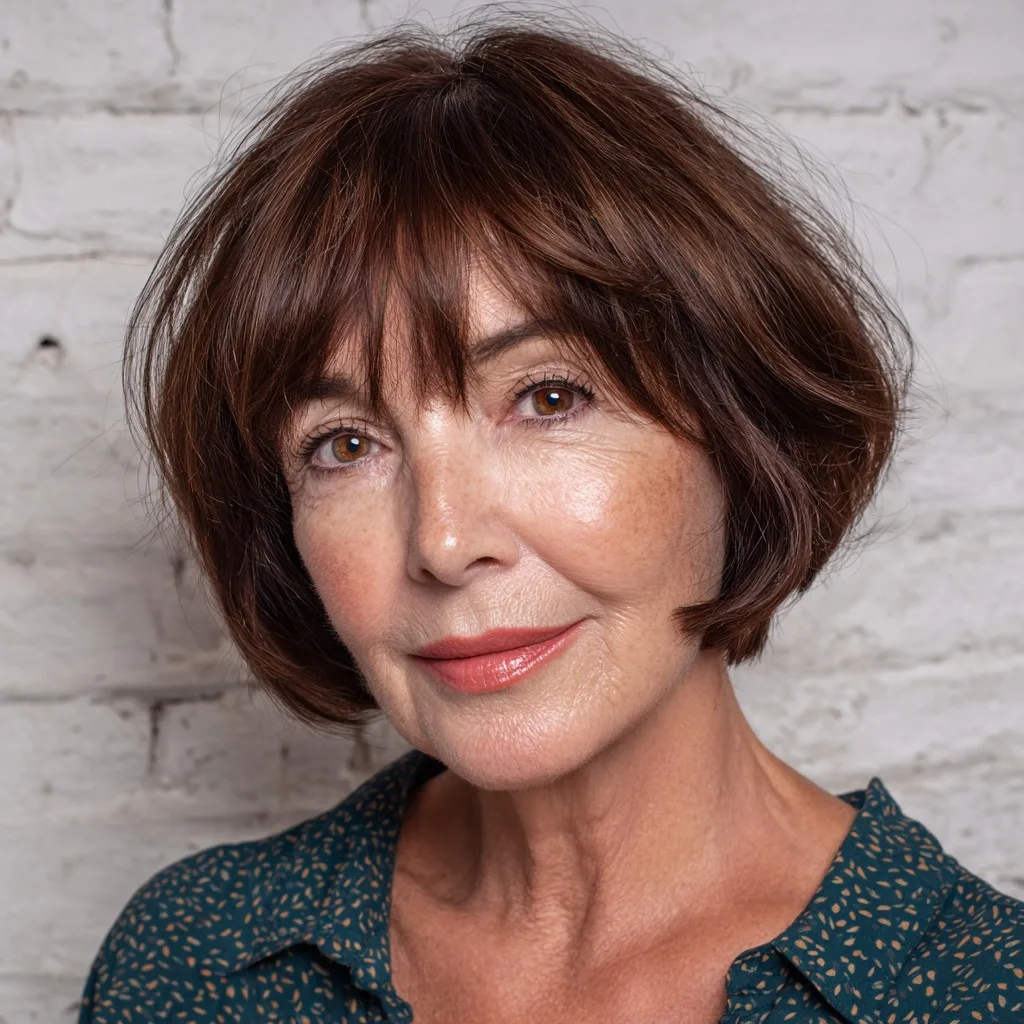 Chic Textured Bob with Soft Fringes