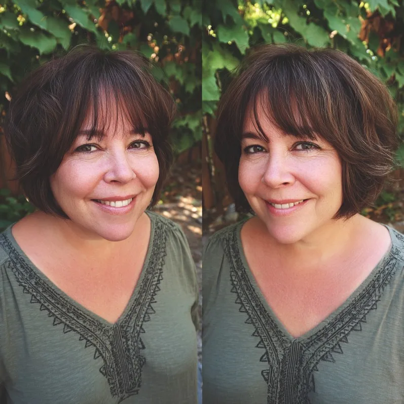 Chic Textured Bob with Subtle Fringe