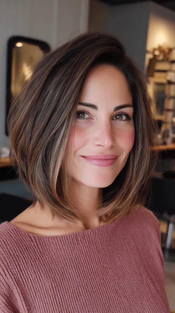 Chic Textured Bob with Subtle Highlights