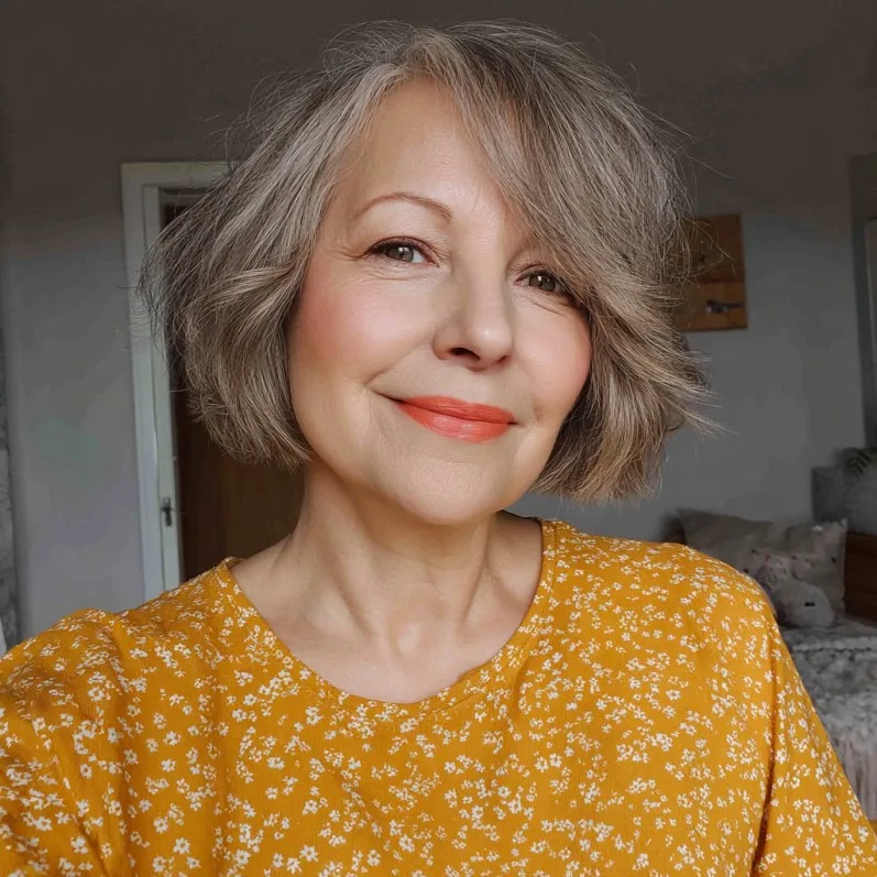 Chic Textured Bob with Subtle Side Bangs