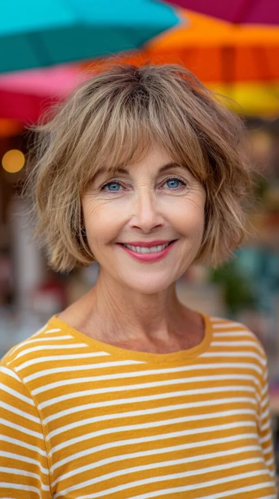 Chic Textured Chin-Length French Bob with Soft Root Melt