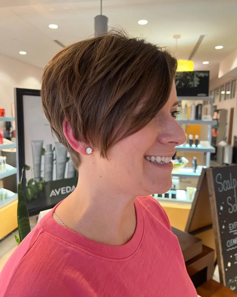 Chic Textured Pixie Cut with Side-Swept Bangs