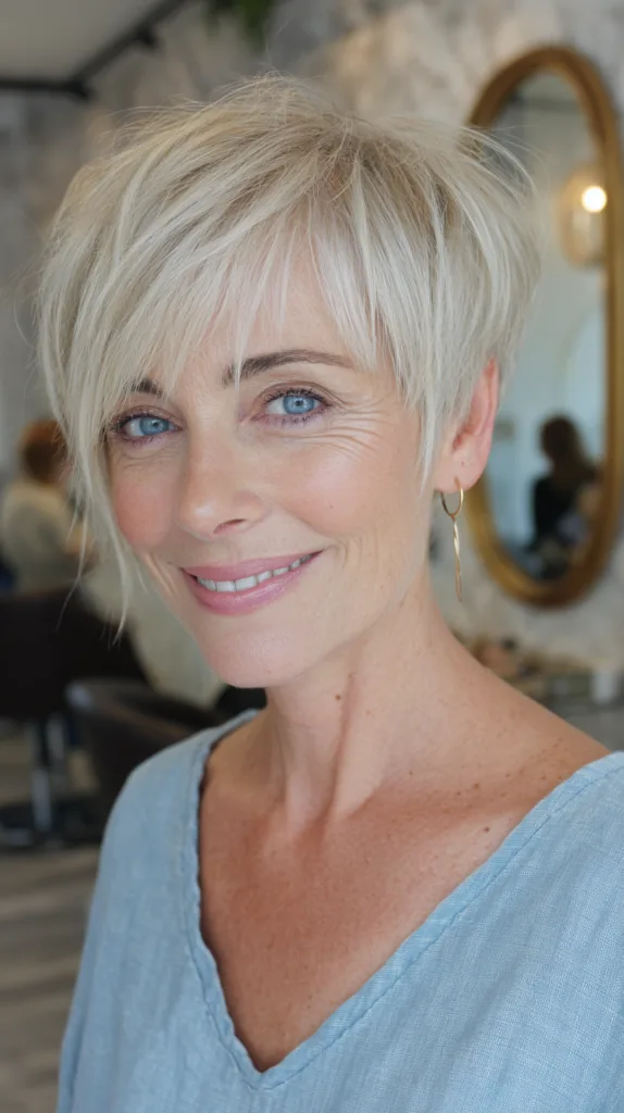 Chic Textured Pixie Cut with Soft Bangs