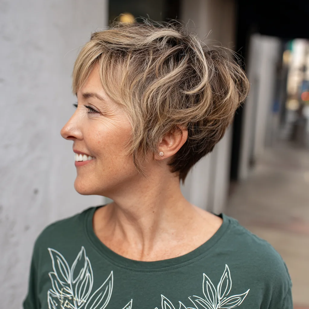Chic Textured Pixie Cut with Soft Wispy Layers