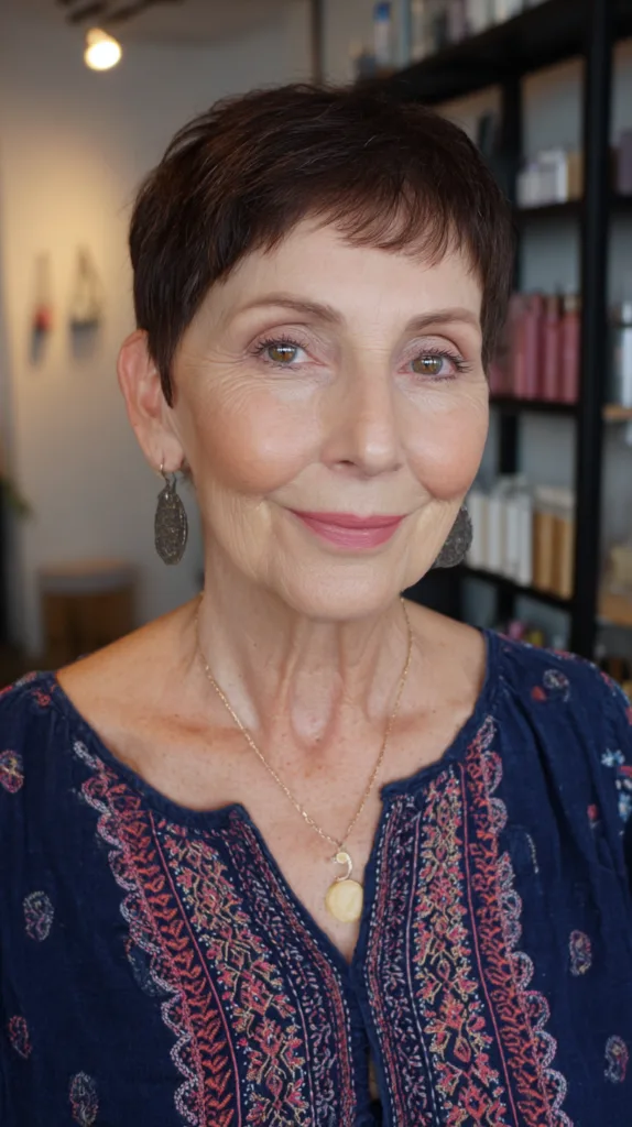 Chic Textured Pixie Cut with Subtle Highlights