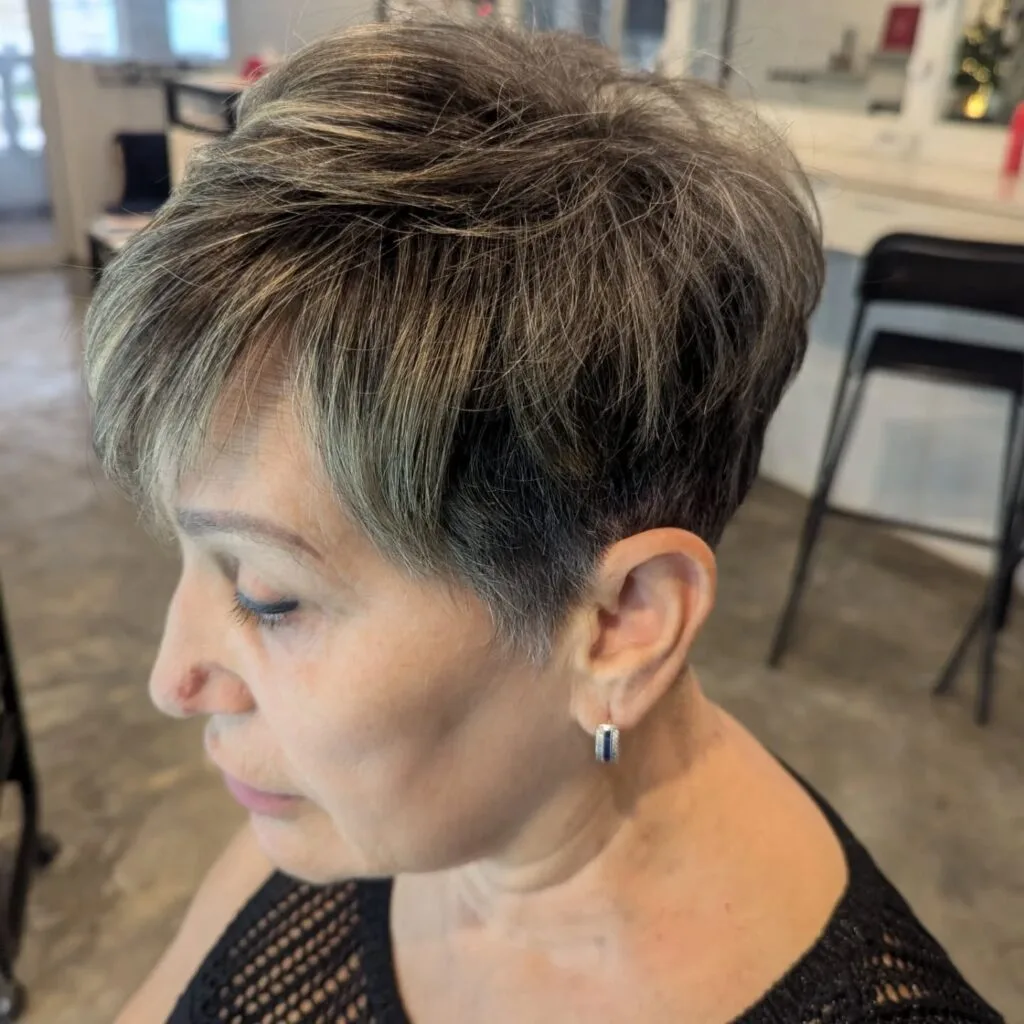 Chic Textured Pixie with Subtle Highlights