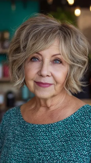 Chic Textured Shaggy Bob with Soft Waves