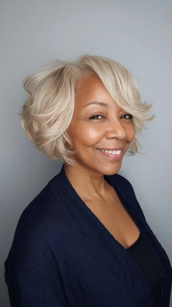 Chic Textured Short Bob with Soft Blonde Waves