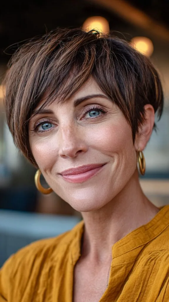 Chic Textured Short Crop with Subtle Layered Bangs