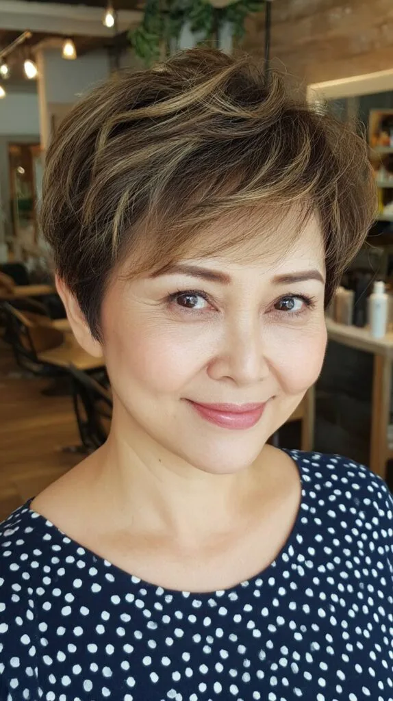 Chic Textured Short Cut with Soft Highlights
