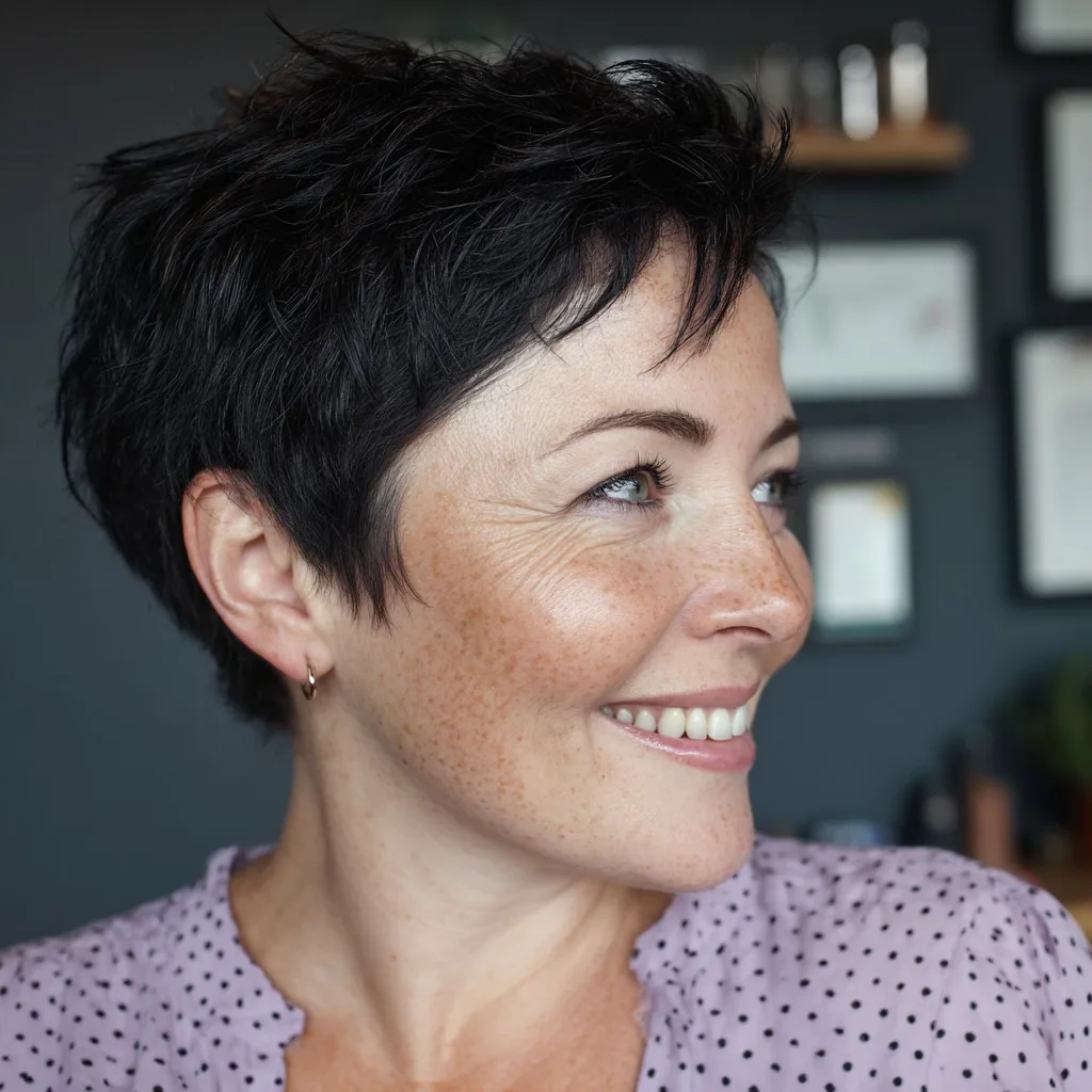 Chic Textured Short Spiky Cut with Soft Layers