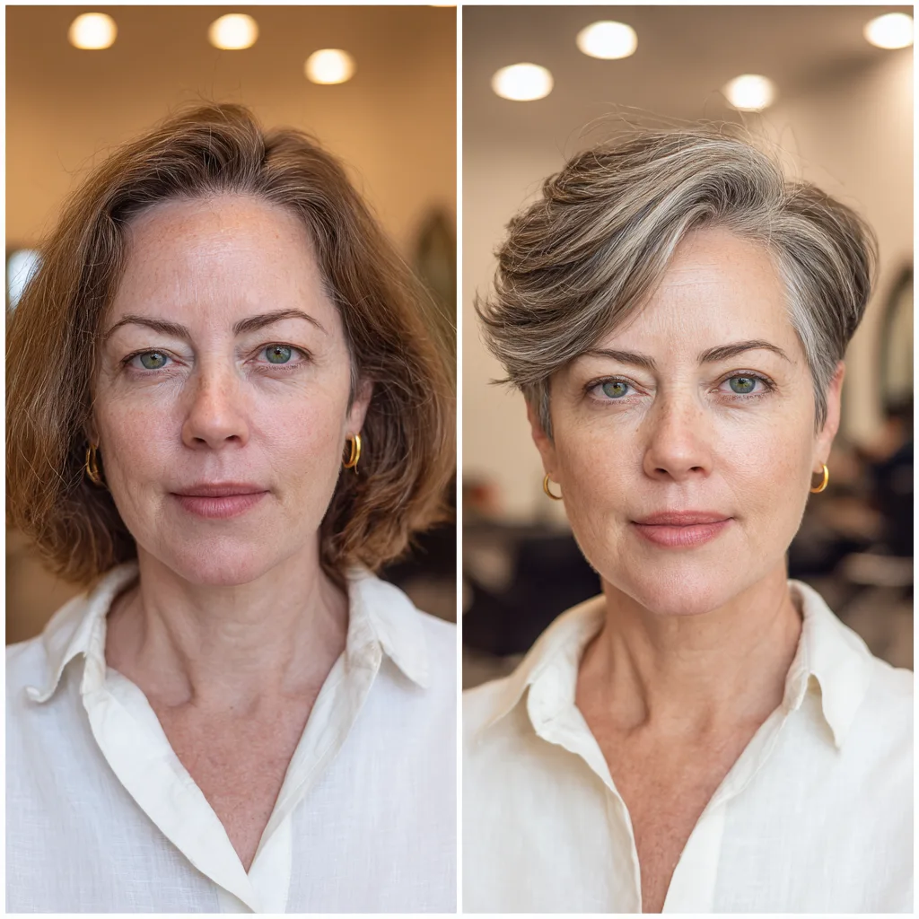 Chic Textured Silver Pixie with Soft Volume