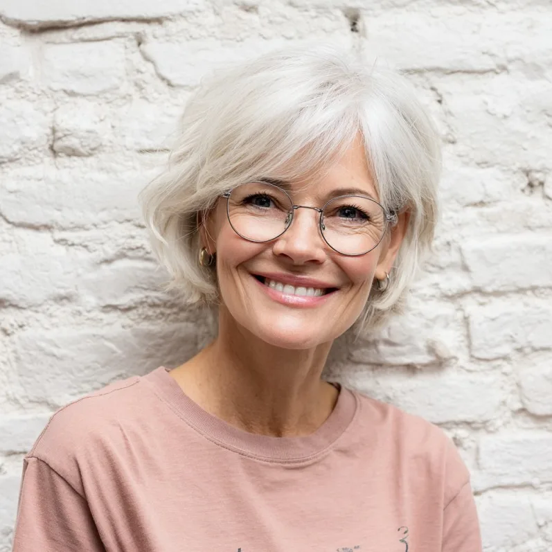 Chic Textured Silver Shag with Soft Layers