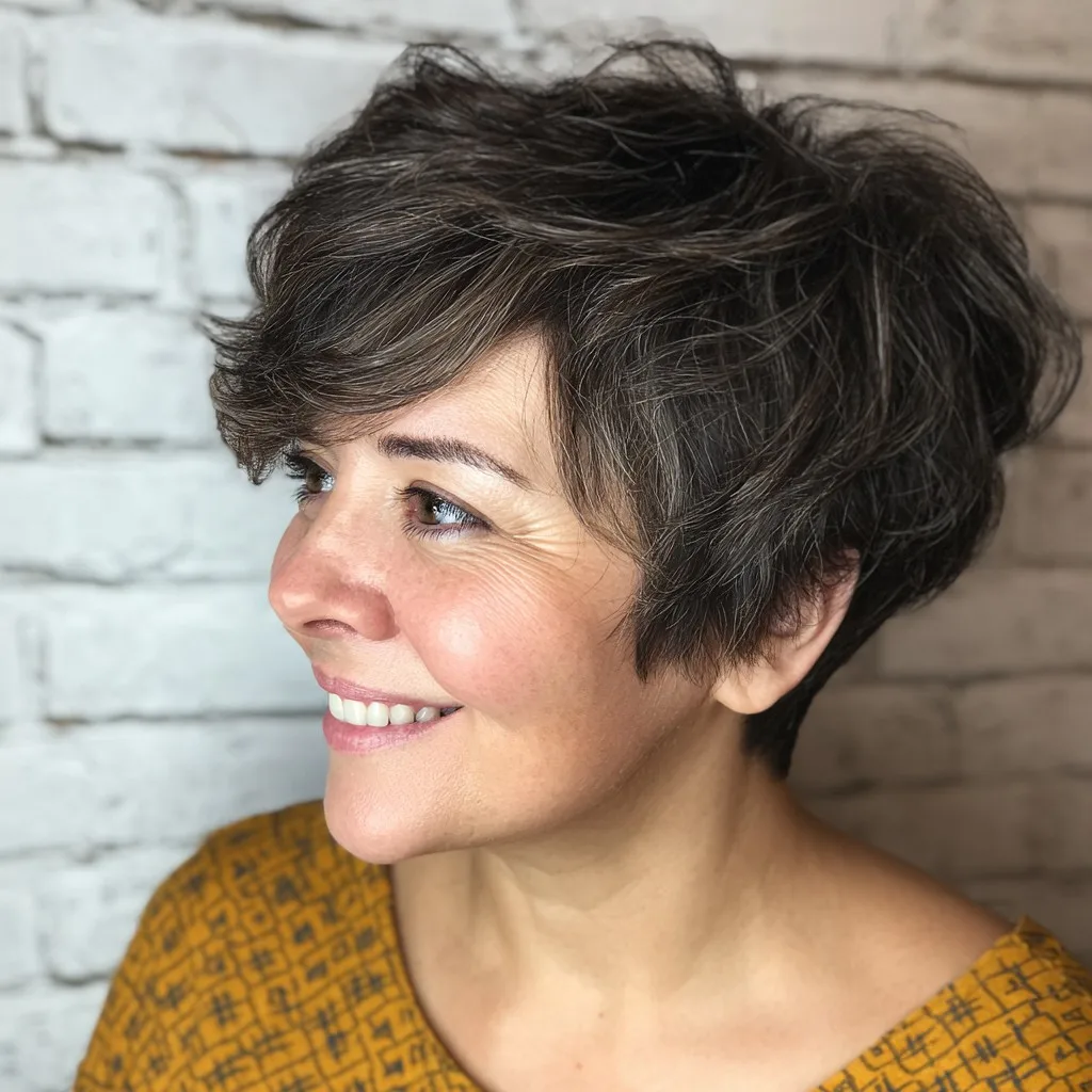 Chic Textured Stacked Pixie with Soft Volume