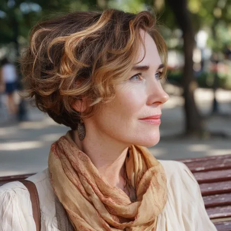 Chic Textured Wavy Bob for Women Over 50