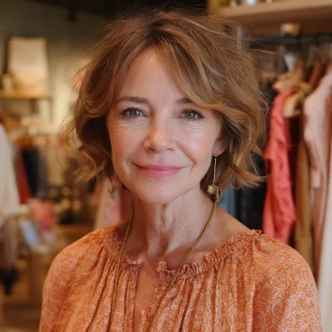 Chic Textured Wavy Cut with Subtle Layers for Women Over 50