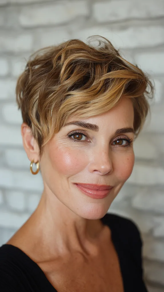 Chic Wavy Pixie Cut for Women Over 50